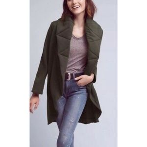 Anthropologie Green Quilted Coat - Size M/L
